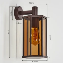 hofstein Monfanim Lampe murale d´extérieur Rouille, 1 lumière