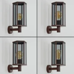 Suspension Verre Fumé-hofstein Monfanim Lampe murale d´extérieur Rouille, 1 lumière