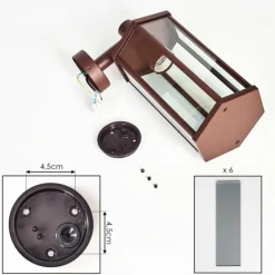Suspension Verre Fumé-hofstein Monfanim Lampe murale d´extérieur Rouille, 1 lumière