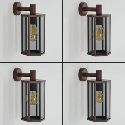 Suspension Verre Fumé-hofstein Monfanim Lampe murale d´extérieur Rouille, 1 lumière