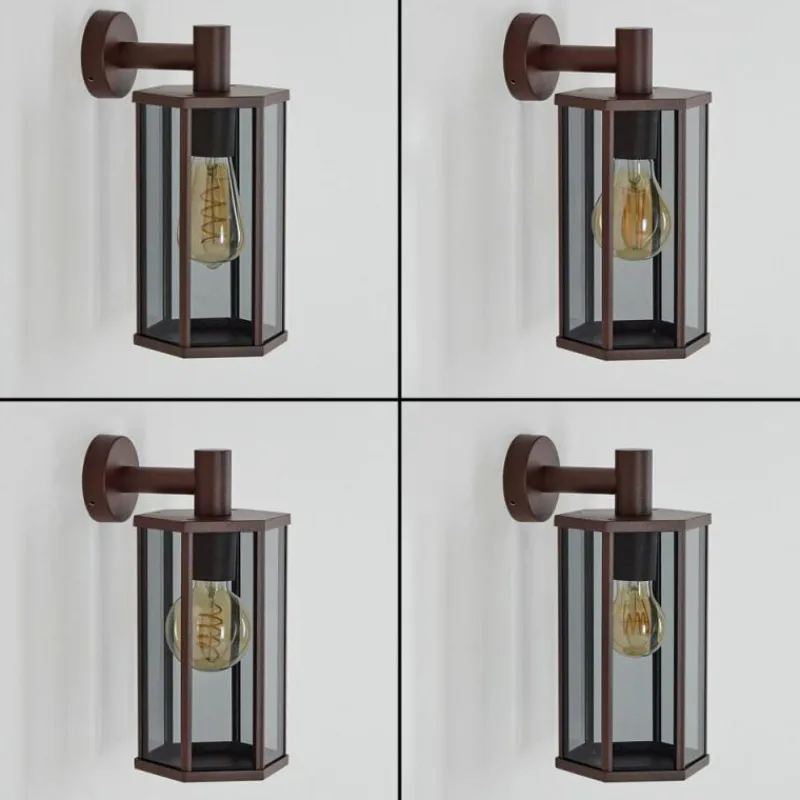 Suspension Verre Fumé-hofstein Monfanim Lampe murale d´extérieur Rouille, 1 lumière