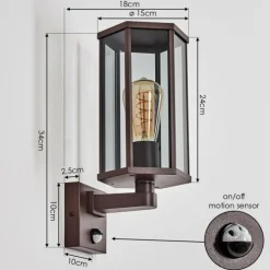 hofstein Monfanim Lampe murale d´extérieur Rouille, 1 lumière