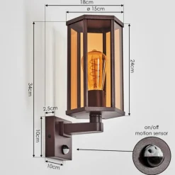 hofstein Monfanim Lampe murale d´extérieur Rouille, 1 lumière