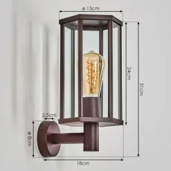 hofstein Monfanim Lampe murale d´extérieur Rouille, 1 lumière