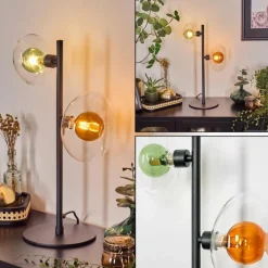 hofstein Monsul Lampe à poser Noir, 2 lumières