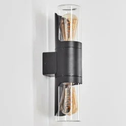 hofstein Morbak Lampe murale d´extérieur, Luminaire Up & Down Noir, 2 lumières