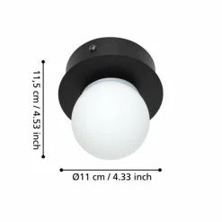 Luminaires Eglo MOSIANO Plafonnier LED Noir, 1 lumière