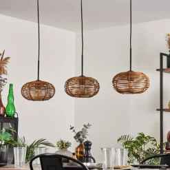 hofstein Mulstrand Suspension Noir, 3 lumières