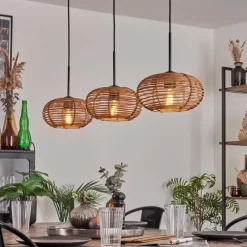 hofstein Mulstrand Suspension Noir, 3 lumières