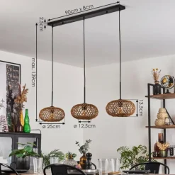 Luminaires Scandinaves-hofstein Mulstrand Suspension Noir, 3 lumières