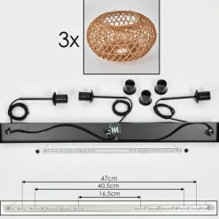 Luminaires Scandinaves-hofstein Mulstrand Suspension Noir, 3 lumières