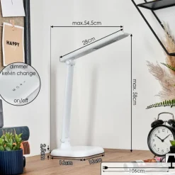 hofstein Munkdrup Lampe à poser, Liseuse LED Blanc, 1 lumière