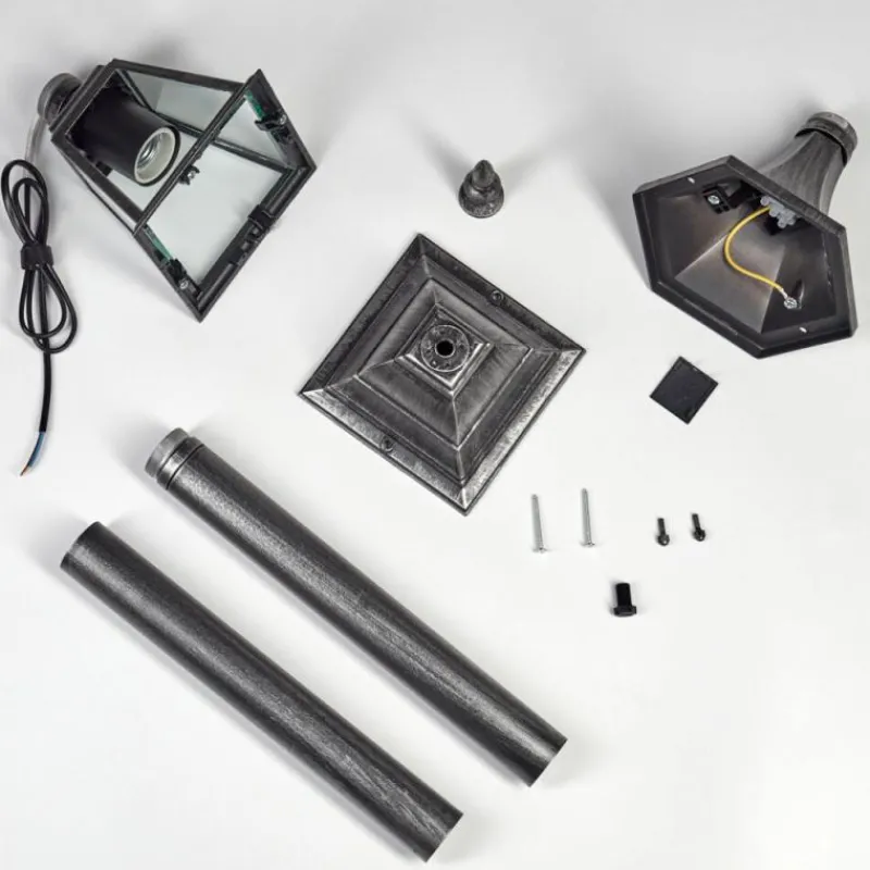 Luminaires Rustiques-hofstein Naofe Eclairage de chemin Noir, Argenté, 1 lumière