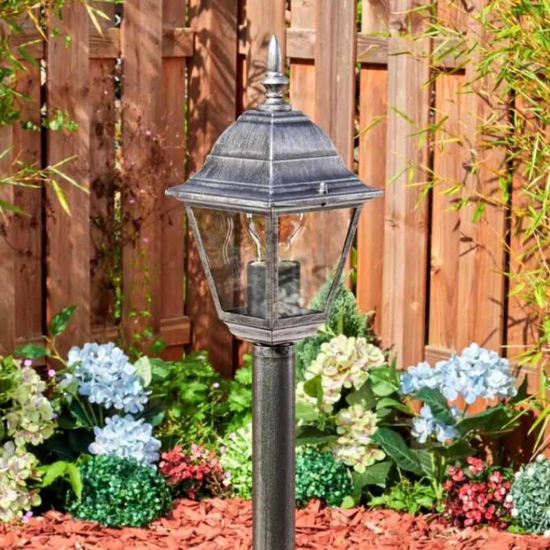 Luminaires Rustiques-hofstein Naofe Eclairage de chemin Noir, Argenté, 1 lumière