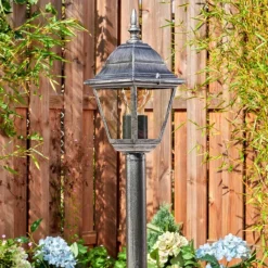 Luminaires Rustiques-hofstein Naofe Eclairage de chemin Noir, Argenté, 1 lumière