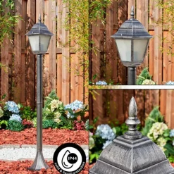 Luminaires Rustiques-hofstein Naofe Eclairage de chemin Noir, Argenté, 1 lumière