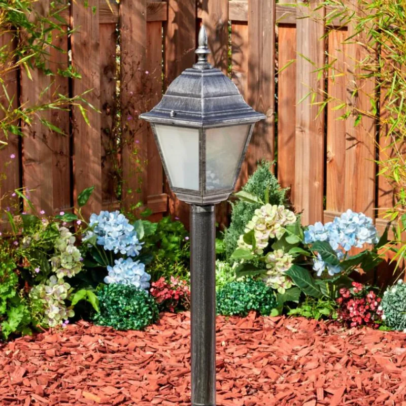 Luminaires Rustiques-hofstein Naofe Eclairage de chemin Noir, Argenté, 1 lumière