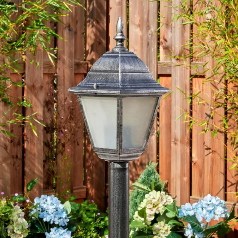 Luminaires Rustiques-hofstein Naofe Eclairage de chemin Noir, Argenté, 1 lumière