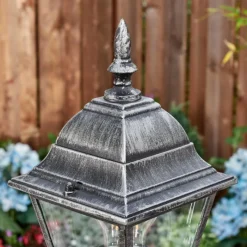 Luminaires Rustiques-hofstein Naofe Eclairage de chemin Noir, Argenté, 1 lumière, Détecteur de mouvement