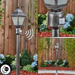 Luminaires Rustiques-hofstein Naofe Eclairage de chemin Noir, Argenté, 1 lumière, Détecteur de mouvement