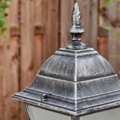 Luminaires Rustiques-hofstein Naofe Eclairage de chemin Noir, Argenté, 1 lumière, Détecteur de mouvement