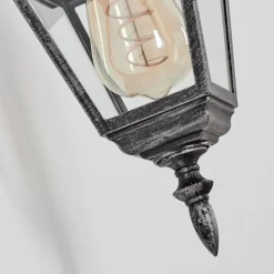 Luminaires Rustiques-hofstein Naofe Lampe murale d´extérieur, Applique murale Noir, Argenté, 1 lumière