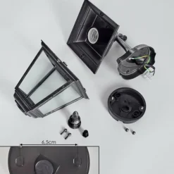 Luminaires Rustiques-hofstein Naofe Lampe murale d´extérieur, Applique murale Noir, Argenté, 1 lumière