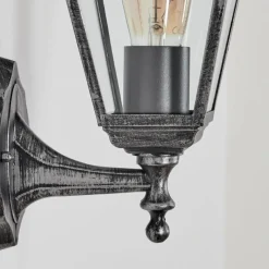 Luminaires Rustiques-hofstein Naofe Lampe murale d´extérieur, Applique murale Noir, Argenté, 1 lumière