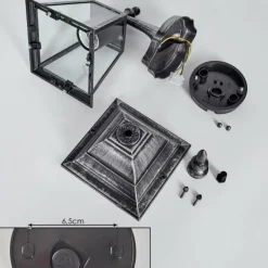 Luminaires Rustiques-hofstein Naofe Lampe murale d´extérieur, Applique murale Noir, Argenté, 1 lumière