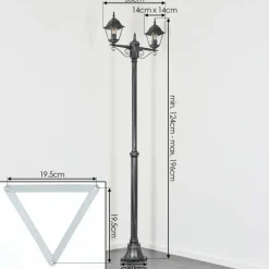 Luminaires Rustiques-hofstein Naofe Réverbère, Eclairage de chemin Noir, Argenté, 2 lumières