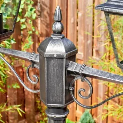 Luminaires Rustiques-hofstein Naofe Réverbère, Eclairage de chemin Noir, Argenté, 2 lumières