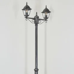 Luminaires Rustiques-hofstein Naofe Réverbère, Eclairage de chemin Noir, Argenté, 2 lumières