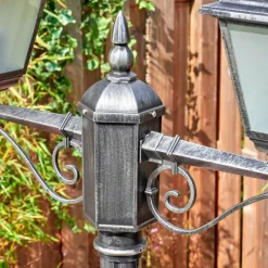 Luminaires Rustiques-hofstein Naofe Réverbère, Eclairage de chemin Noir, Argenté, 2 lumières