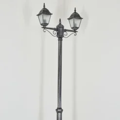 Luminaires Rustiques-hofstein Naofe Réverbère, Eclairage de chemin Noir, Argenté, 2 lumières