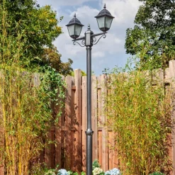 Luminaires Rustiques-hofstein Naofe Réverbère, Eclairage de chemin Noir, Argenté, 2 lumières