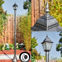 Luminaires Rustiques-hofstein Naofe Réverbère, Eclairage de chemin Noir, Argenté, 1 lumière