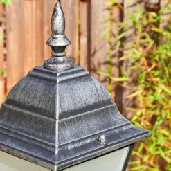 Luminaires Rustiques-hofstein Naofe Réverbère, Eclairage de chemin Noir, Argenté, 1 lumière