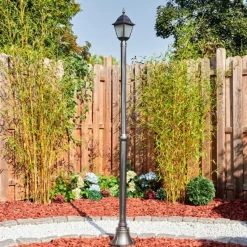 Luminaires Rustiques-hofstein Naofe Réverbère, Eclairage de chemin Noir, Argenté, 1 lumière