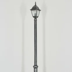 Luminaires Rustiques-hofstein Naofe Réverbère, Eclairage de chemin Noir, Argenté, 1 lumière