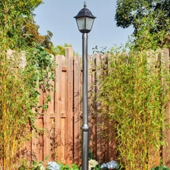 Luminaires Rustiques-hofstein Naofe Réverbère, Eclairage de chemin Noir, Argenté, 1 lumière