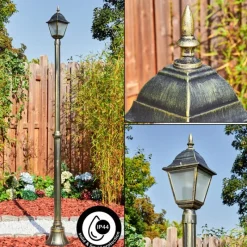 Luminaires Rustiques-hofstein Naofe Réverbère, Eclairage de chemin Or, Noir, 1 lumière