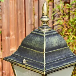 Luminaires Rustiques-hofstein Naofe Réverbère, Eclairage de chemin Or, Noir, 1 lumière