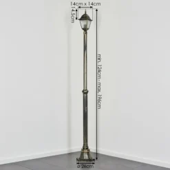 Luminaires Rustiques-hofstein Naofe Réverbère, Eclairage de chemin Or, Noir, 1 lumière