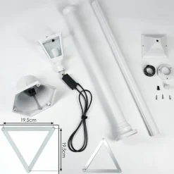 Luminaires Rustiques-hofstein Naofe Réverbère, Eclairage de chemin Blanc, 1 lumière