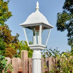 Luminaires Rustiques-hofstein Naofe Réverbère, Eclairage de chemin Blanc, 1 lumière