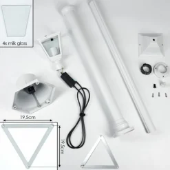 Luminaires Rustiques-hofstein Naofe Réverbère, Eclairage de chemin Blanc, 1 lumière