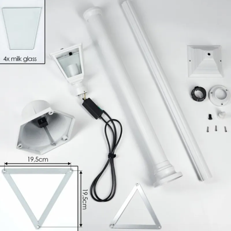 Luminaires Rustiques-hofstein Naofe Réverbère, Eclairage de chemin Blanc, 1 lumière