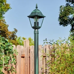 Luminaires Rustiques-hofstein Naofe Réverbère, Eclairage de chemin Vert, Noir, 1 lumière