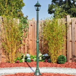 Luminaires Rustiques-hofstein Naofe Réverbère, Eclairage de chemin Vert, Noir, 1 lumière