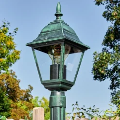 Luminaires Rustiques-hofstein Naofe Réverbère, Eclairage de chemin Vert, Noir, 1 lumière